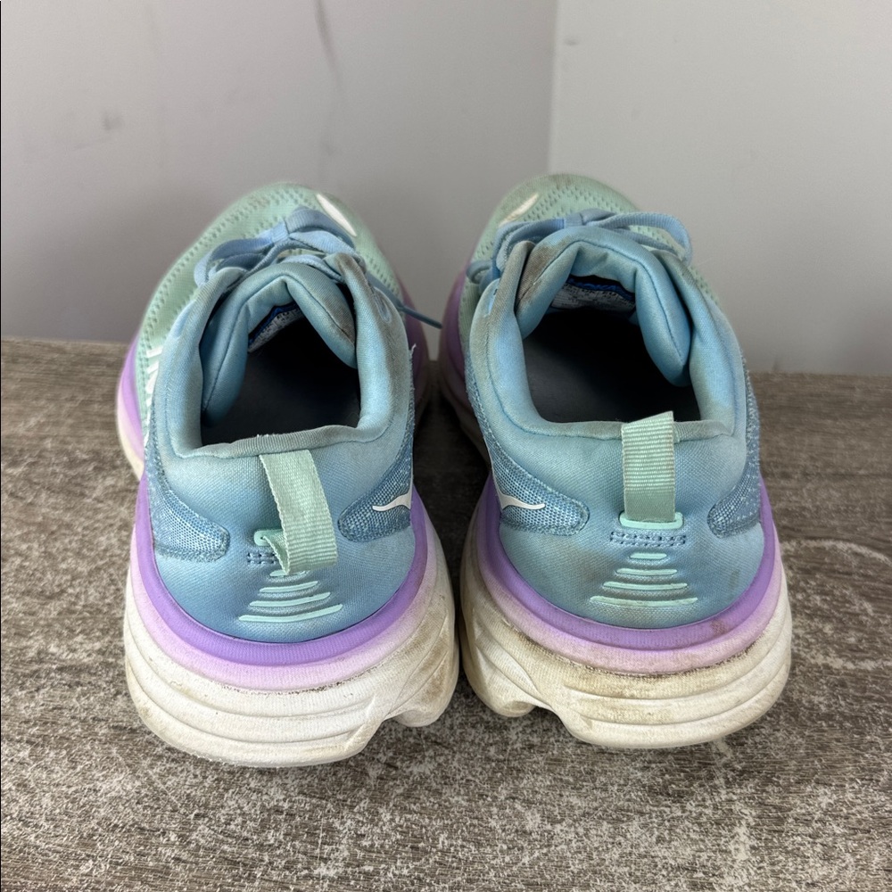 Women’s Hoka bondi 8 pink blue running gym shoe size 9.5D - Picture 4 of 6